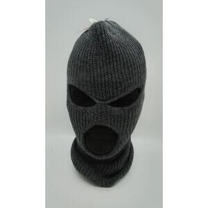 Winter Ski Mask 3 Holes Charcoal Knitted Beanie